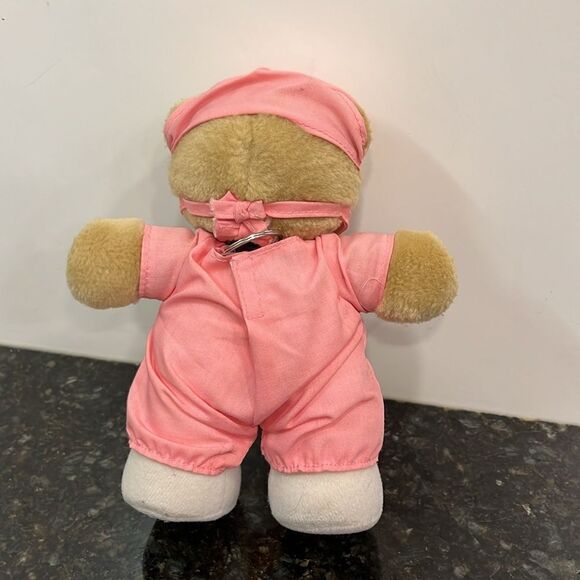 Dakin Dr Tina MD Surgeon Bear Plush Doctor Pink Scrubs Vintage 8” With Tags - Picture 5 of 7